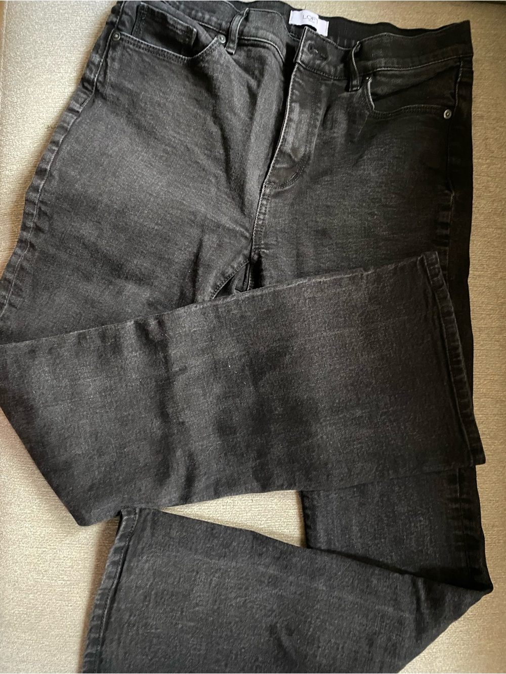 LOFT Black Straight-Leg Jeans